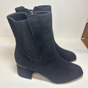 Alfani Womens 8 M Black Faux Suede Rockee High Heel Booties DISPLAY LP2